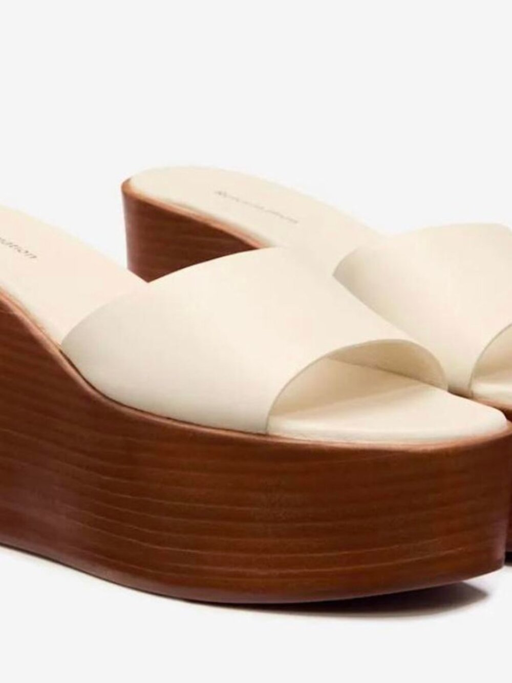 Reformation Jordan Wedge Sandal Ivory - Size 9.5